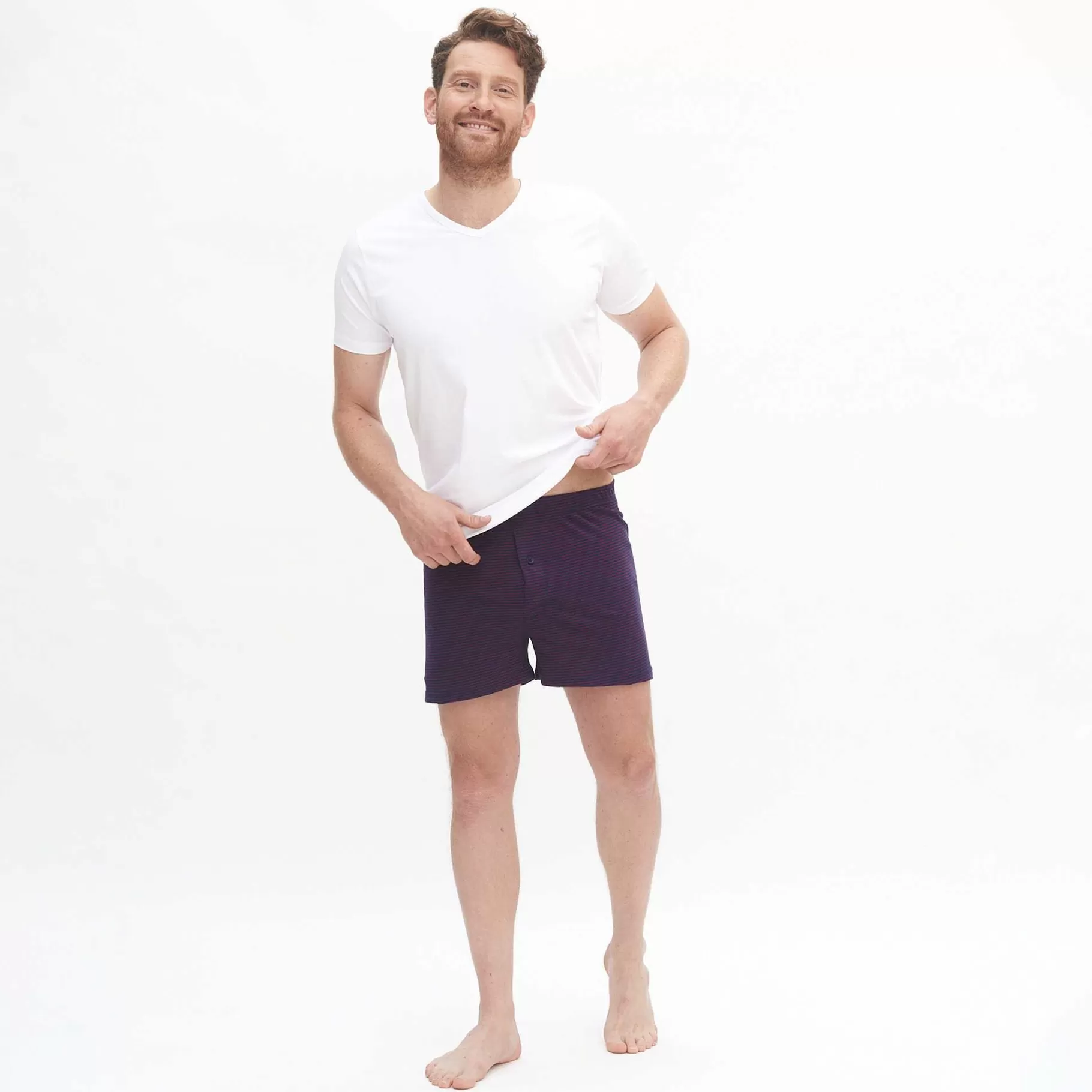 LIVING CRAFTS Ben | Boxershorts, Set Van 2 Donker Marineblauw/Robijn Hot