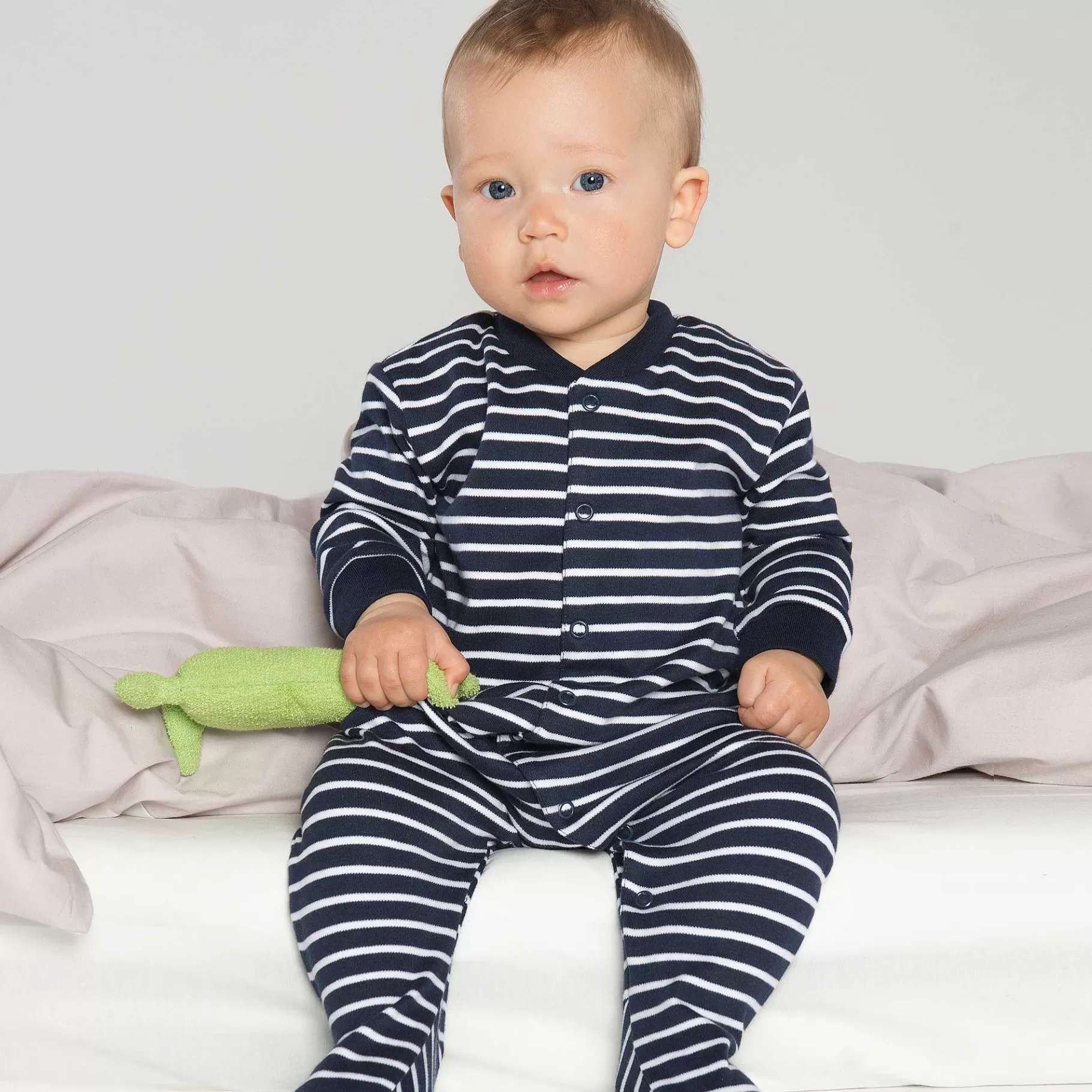 LIVING CRAFTS Dolfijn | Pyjama Wit/Marineblauw Gestreept Outlet