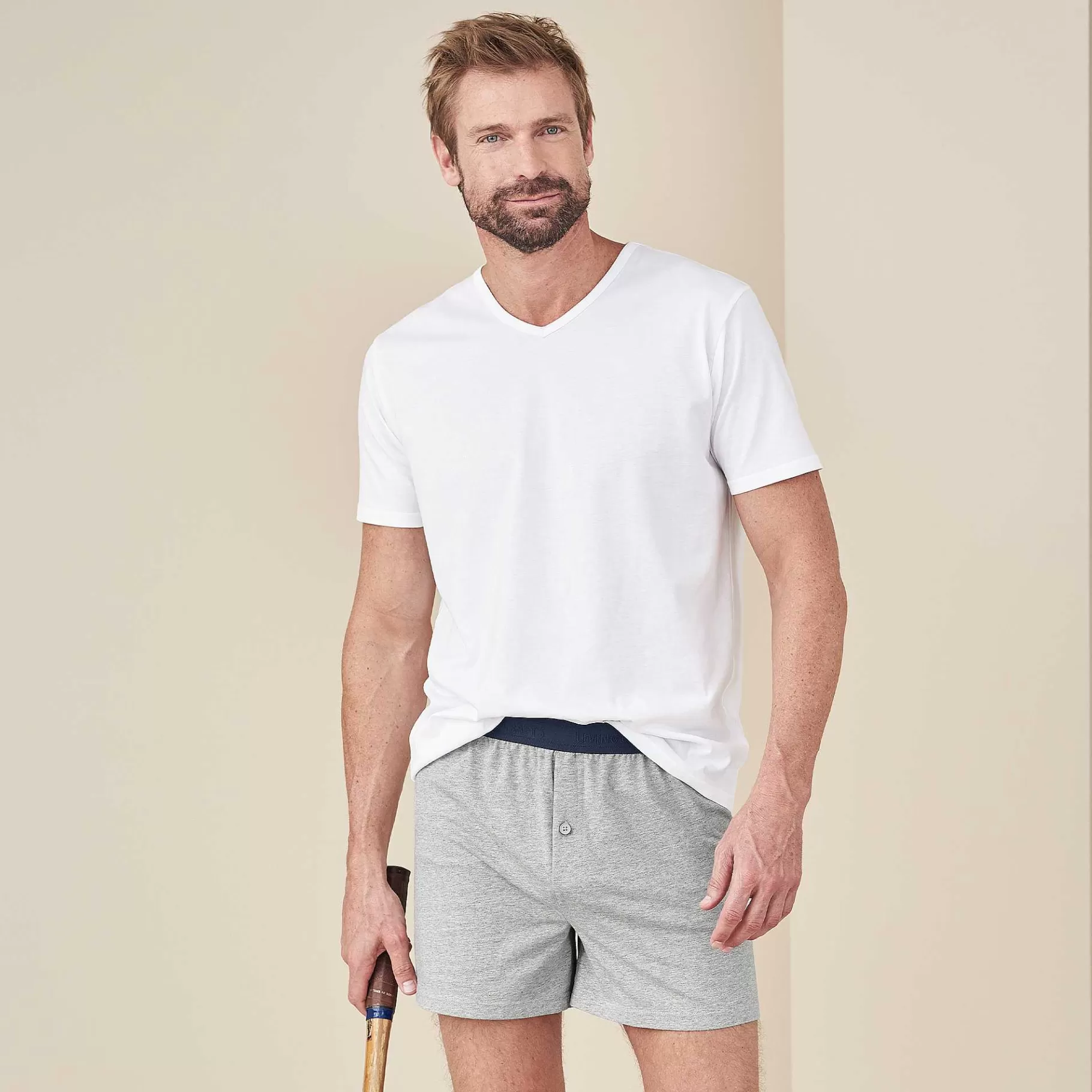 LIVING CRAFTS Ethan | Boxershorts, Set Van 2 Steengrijs Flash Sale