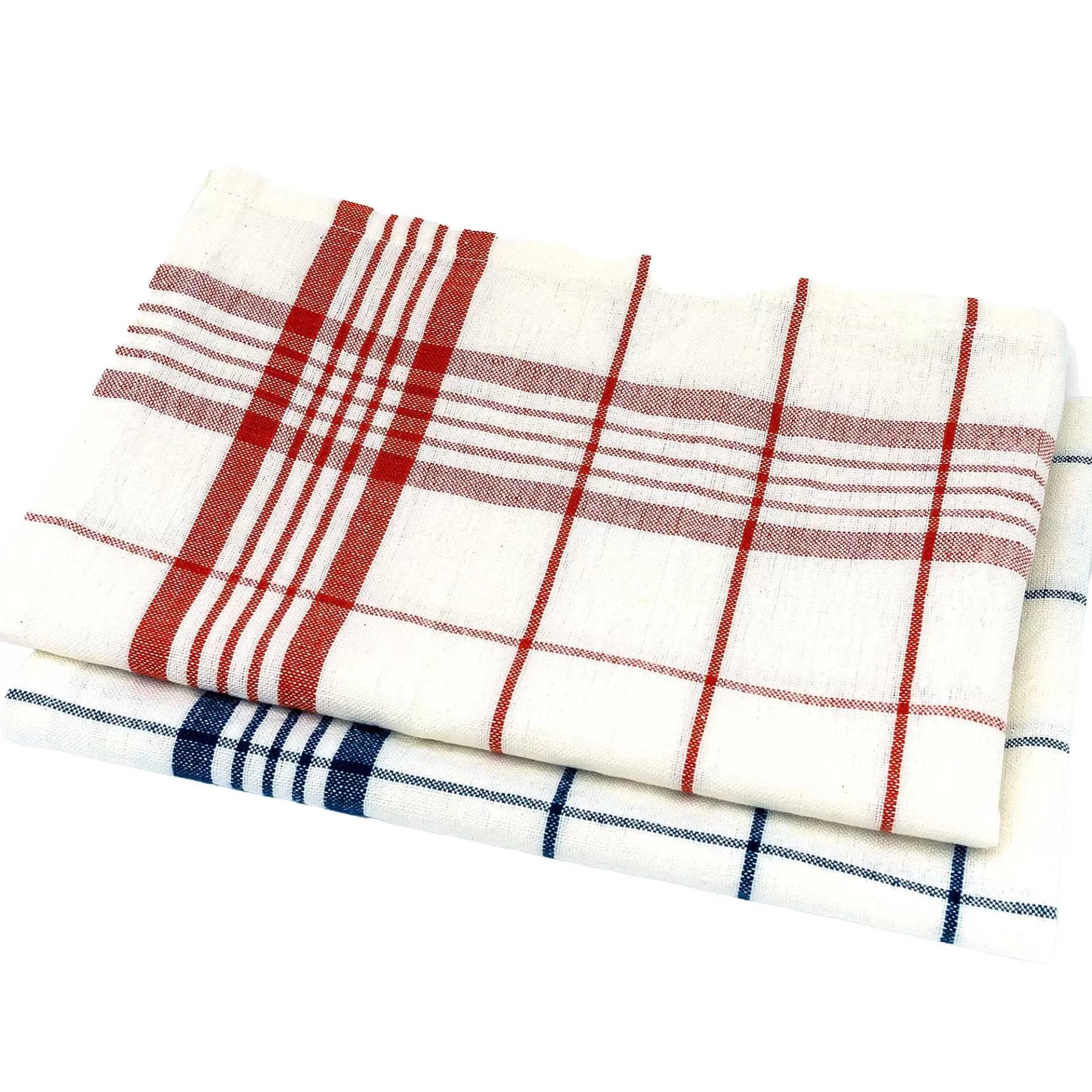 LIVING CRAFTS Helsinki | Theedoeken, Set Van 2 Blauw Rood Hot