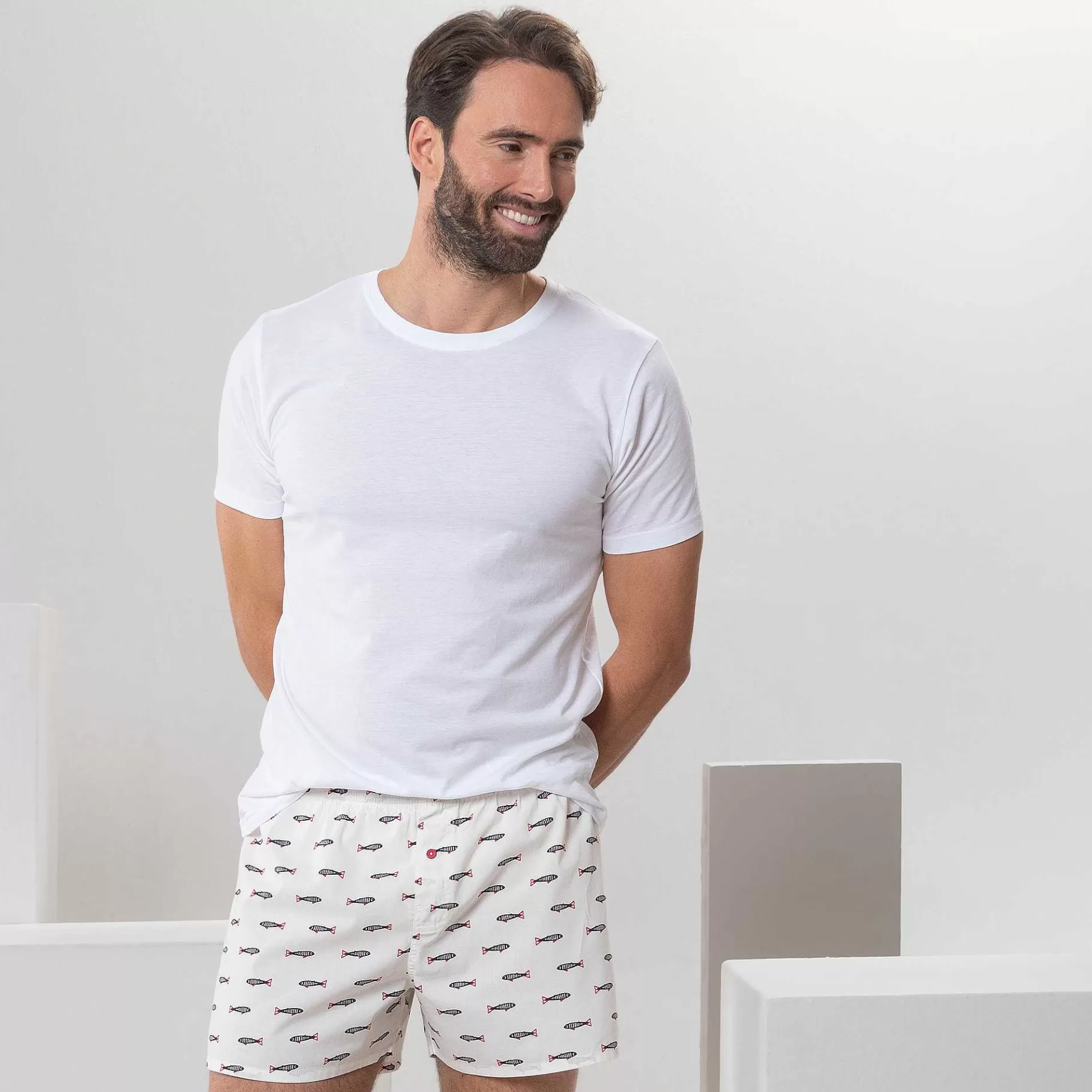 LIVING CRAFTS Kees | Boxershorts, Set Van 2 Marine/Natuurlijk Cheap