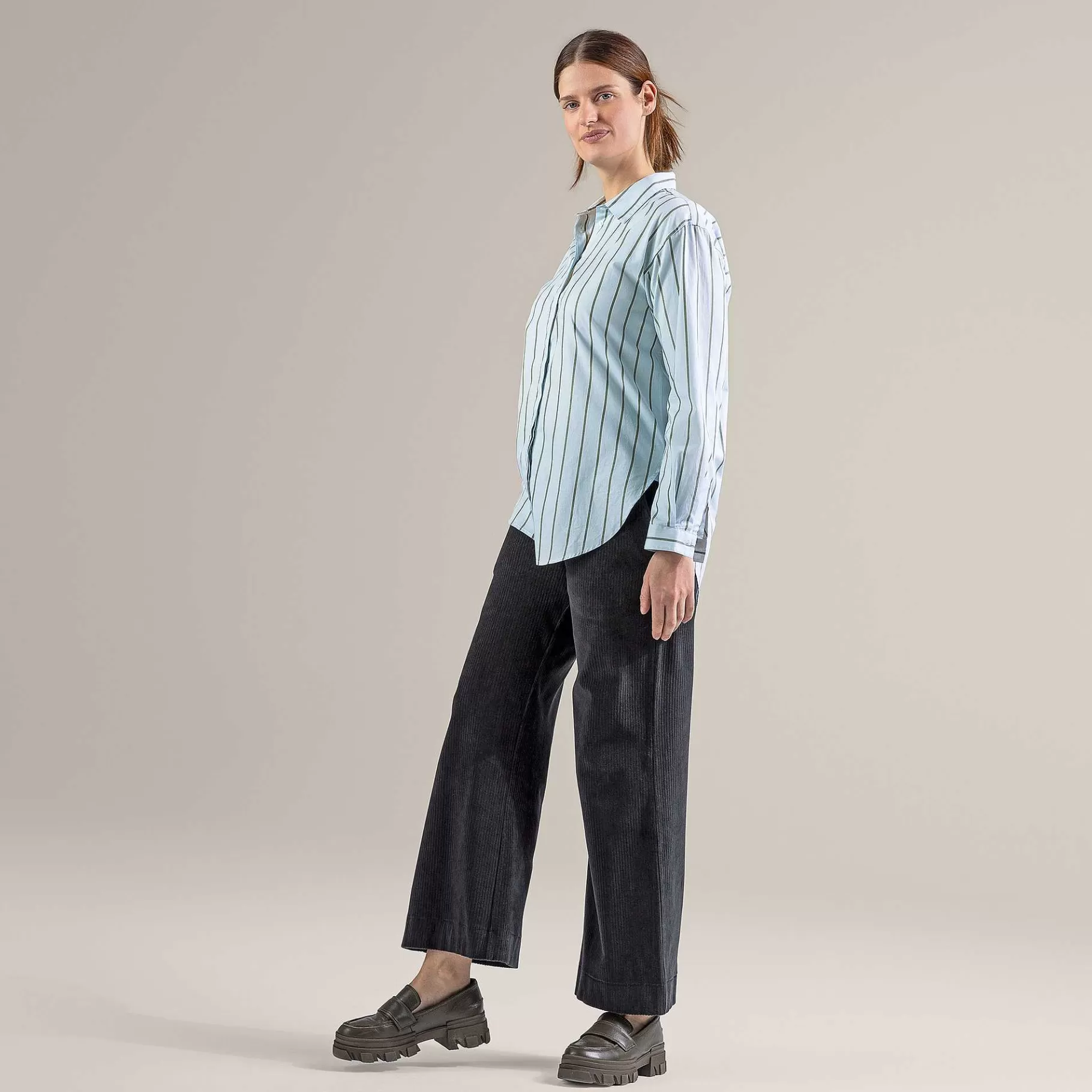 LIVING CRAFTS Patricia | Shirt Blauw/Olijf Discount